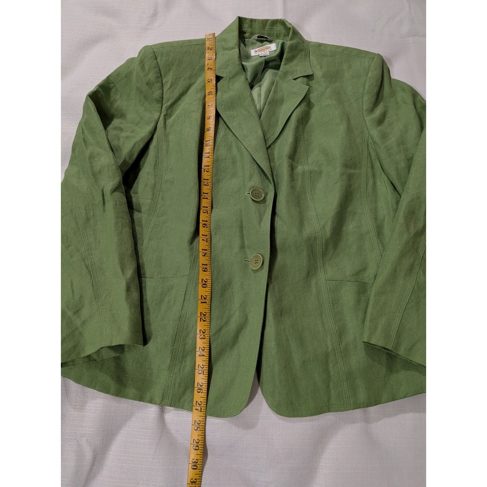 Talbots Women 100% Linen 14W Irish Linen Blazer Jacket Career Preppy Classic - Picture 5 of 6